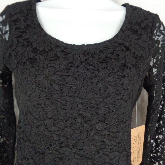Threads 4 Thought Black Lace Bodycon Dress Sustainable, Organic Cotton - Picture 3 of 7